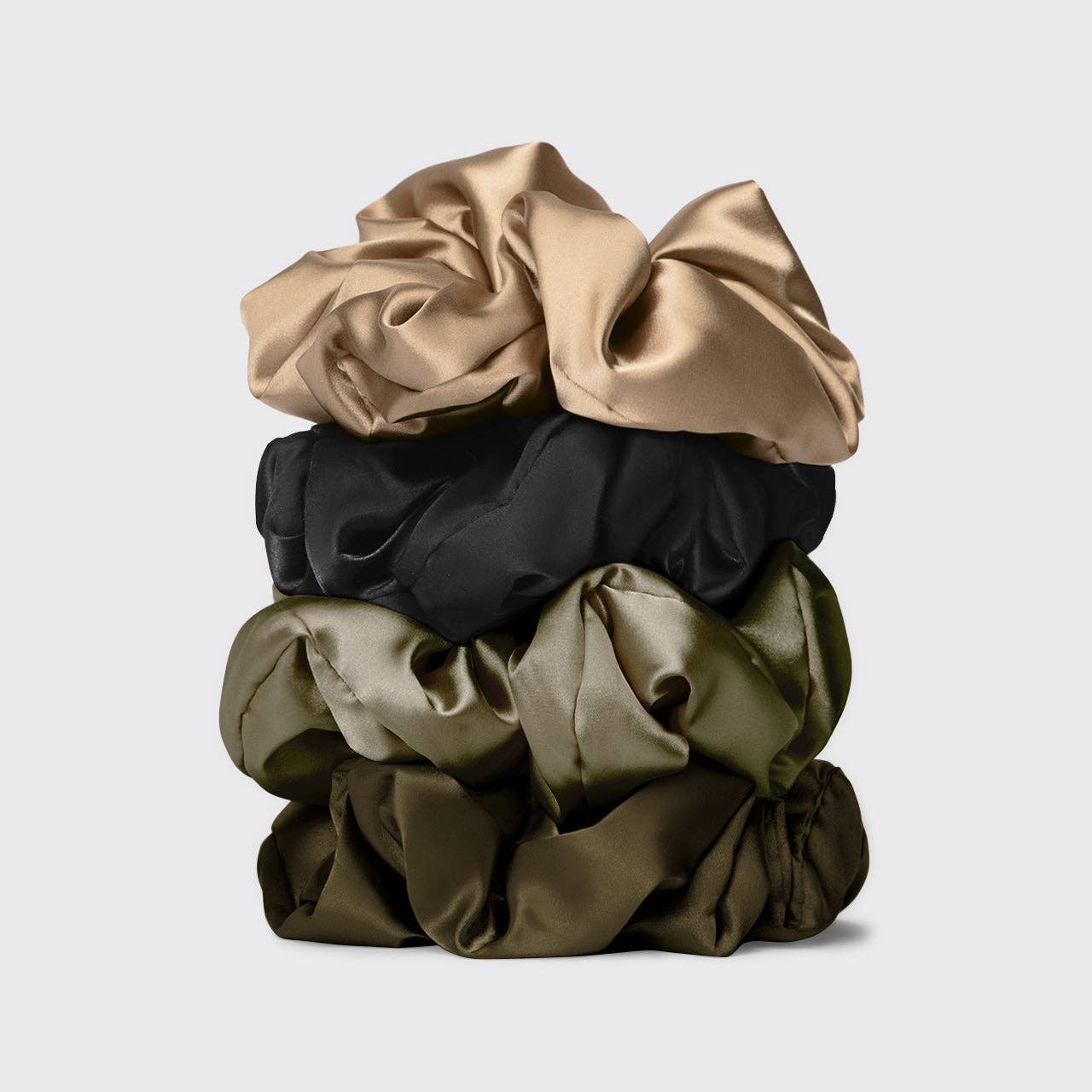KITSCH - Pillow Scrunchies® in Satin 4pc - Black
