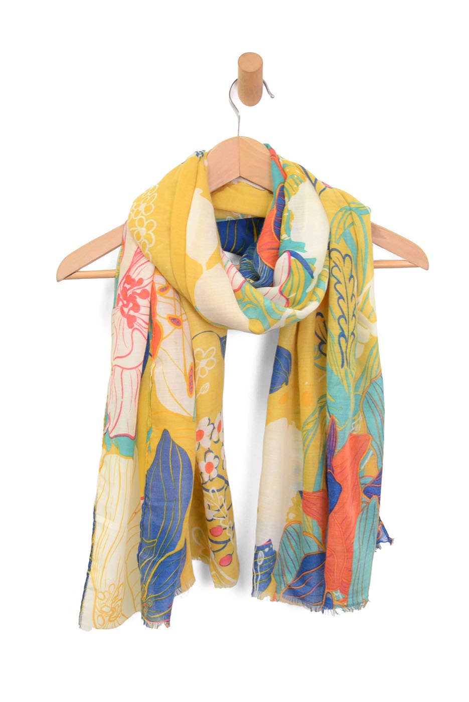 Golden Dispersed Blooms Scarf 180x90