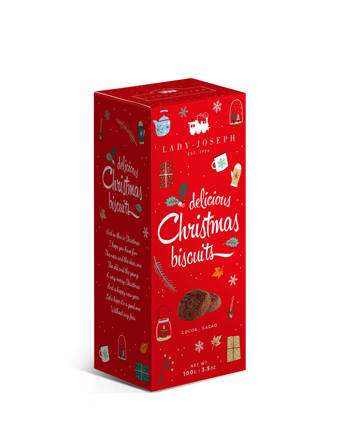 Chocolate Cookies Christmas Edition. Vegan Red Xmas Gift