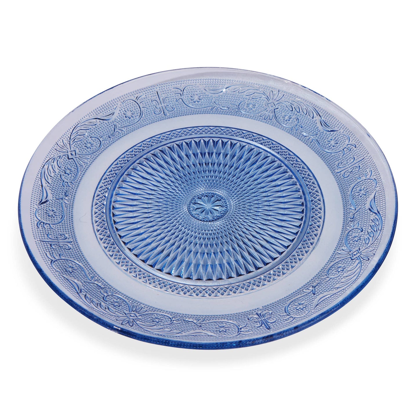 10" Medallion Glass Plate - Slate Blue