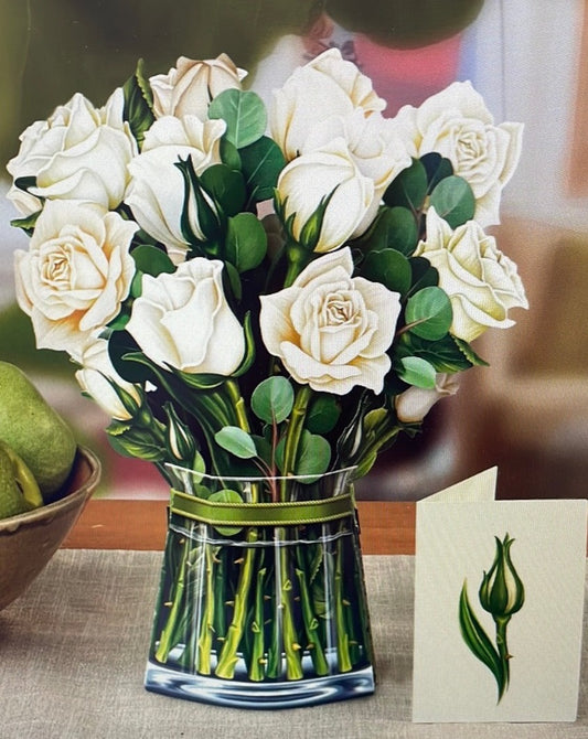 White Roses Paper Bouquet