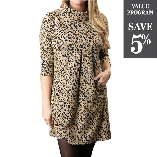 Top It Off - Camel Leopard Meghan Dress - Program - Fall 2024