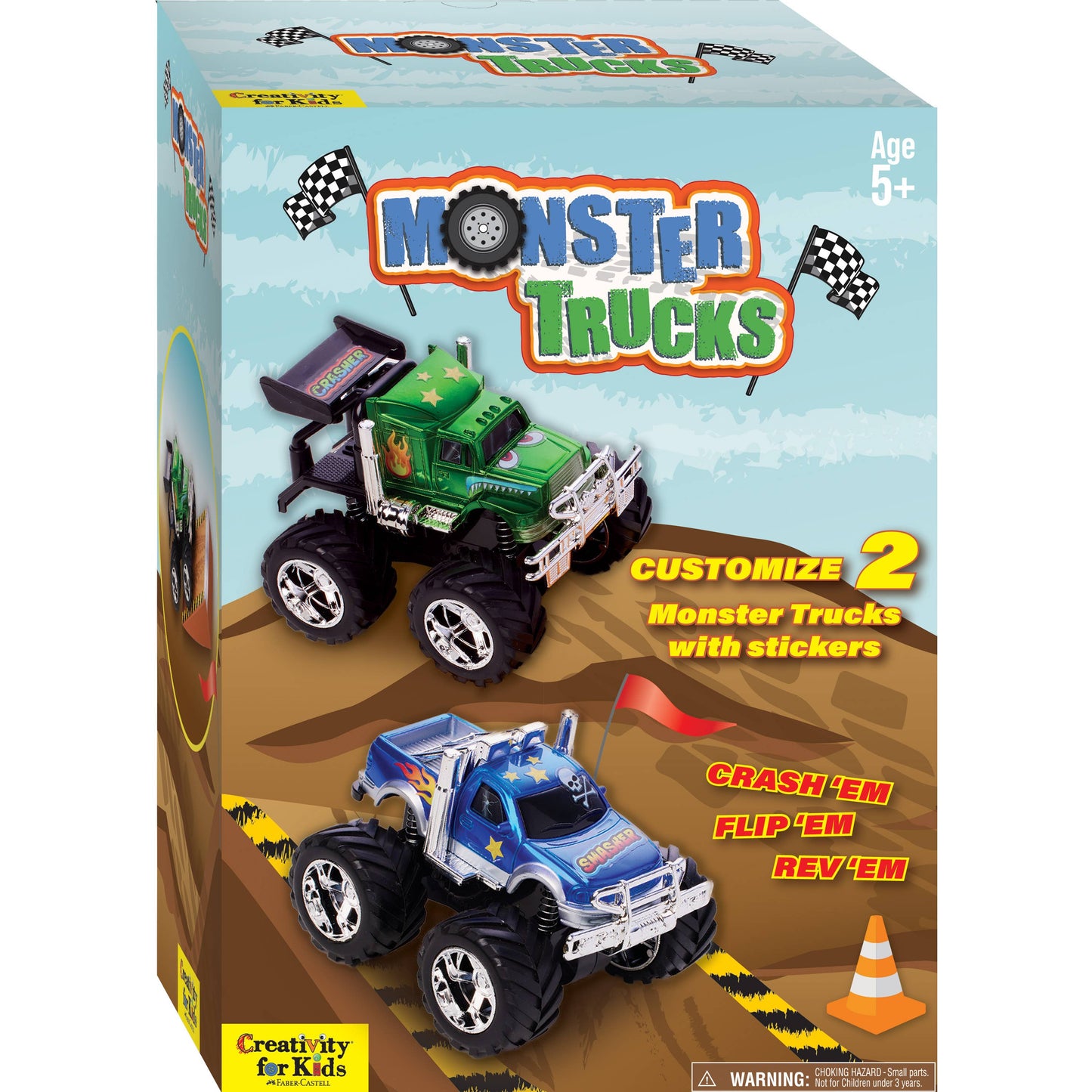Faber-Castell / Creativity for Kids - Decorate 2 Monster Trucks Craft Kit for Kids