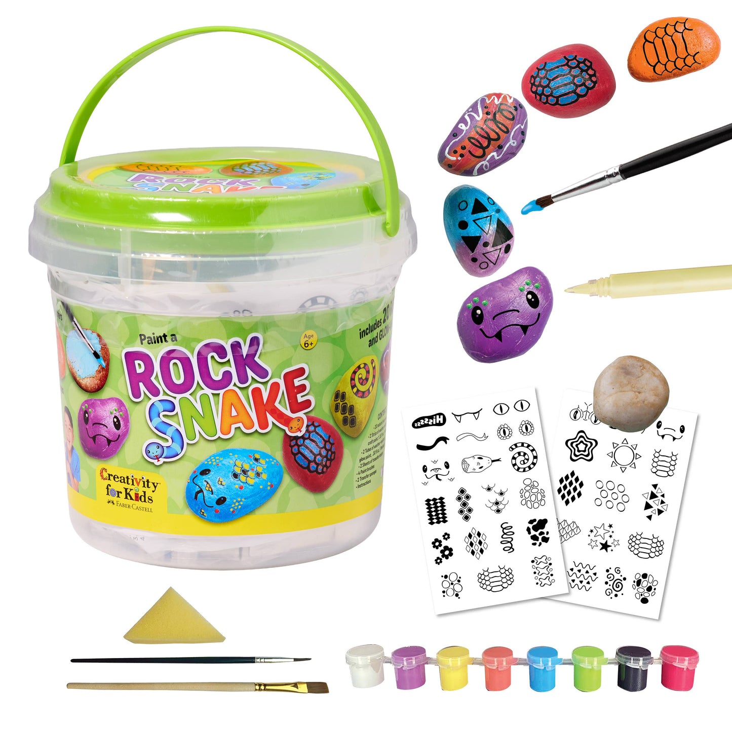 Rock Snake Bucket - Rock Painting Craft