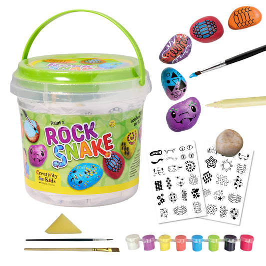 Rock Snake Bucket - Rock Painting Craft