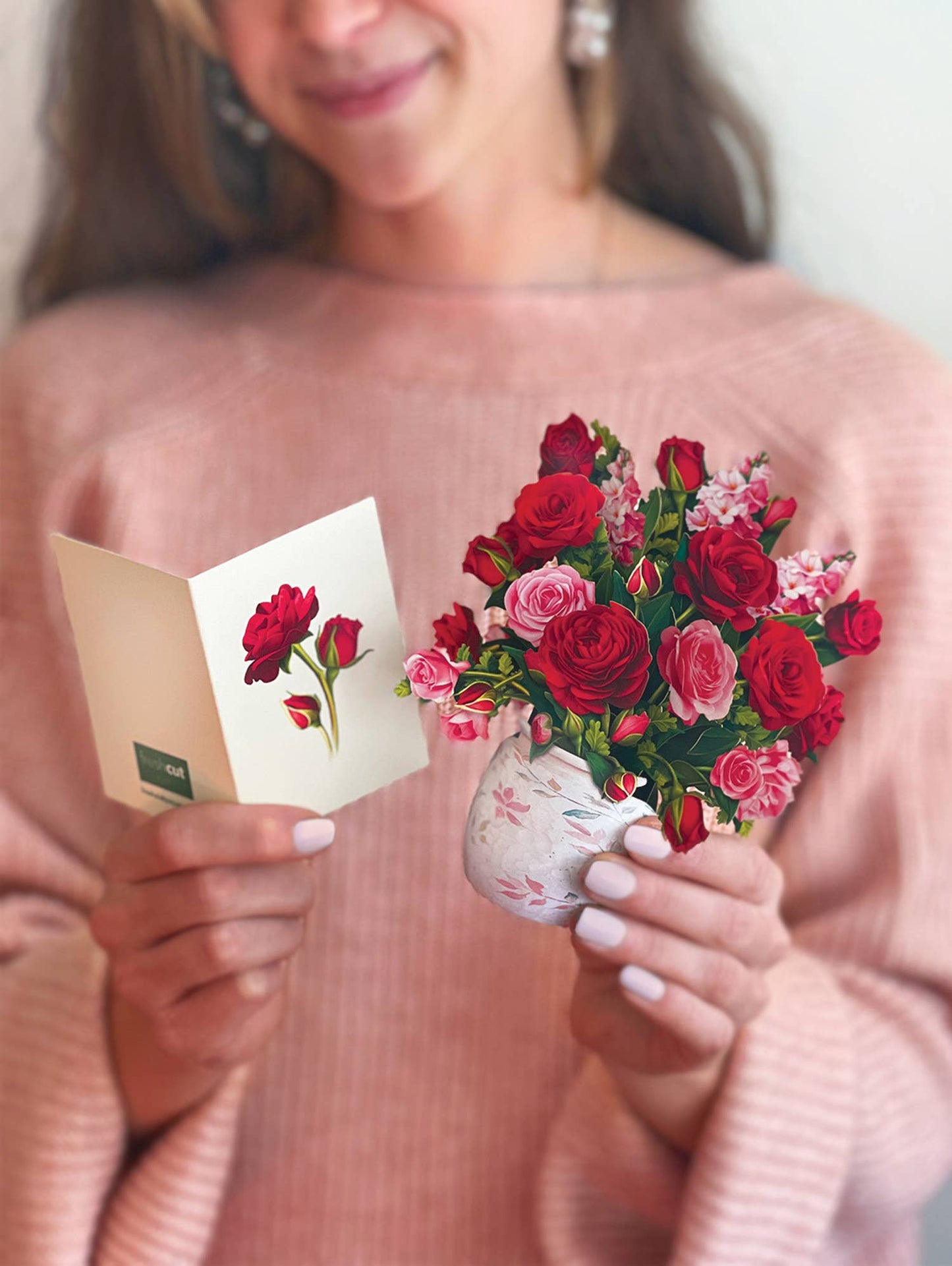 FreshCut Paper LLC - Mini Blooming Roses (10 Pop-up Greeting Cards)