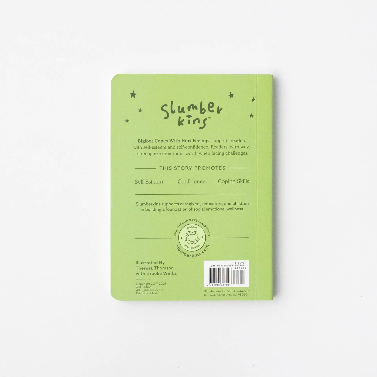 BIGFOOT KIN + LESSON BOOK - BIGFOOT COPES WITH HURT FEELINGS: A LESSON IN SELF-ESTEEM