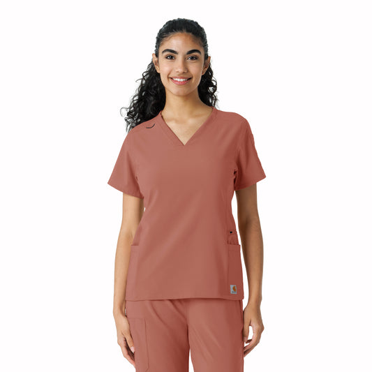 Carhartt Women's Force Cross-Flex Knit Panel Scrub Top