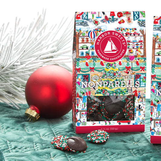 Holiday Sprinkled Dark Chocolate Nonpareils - 4oz