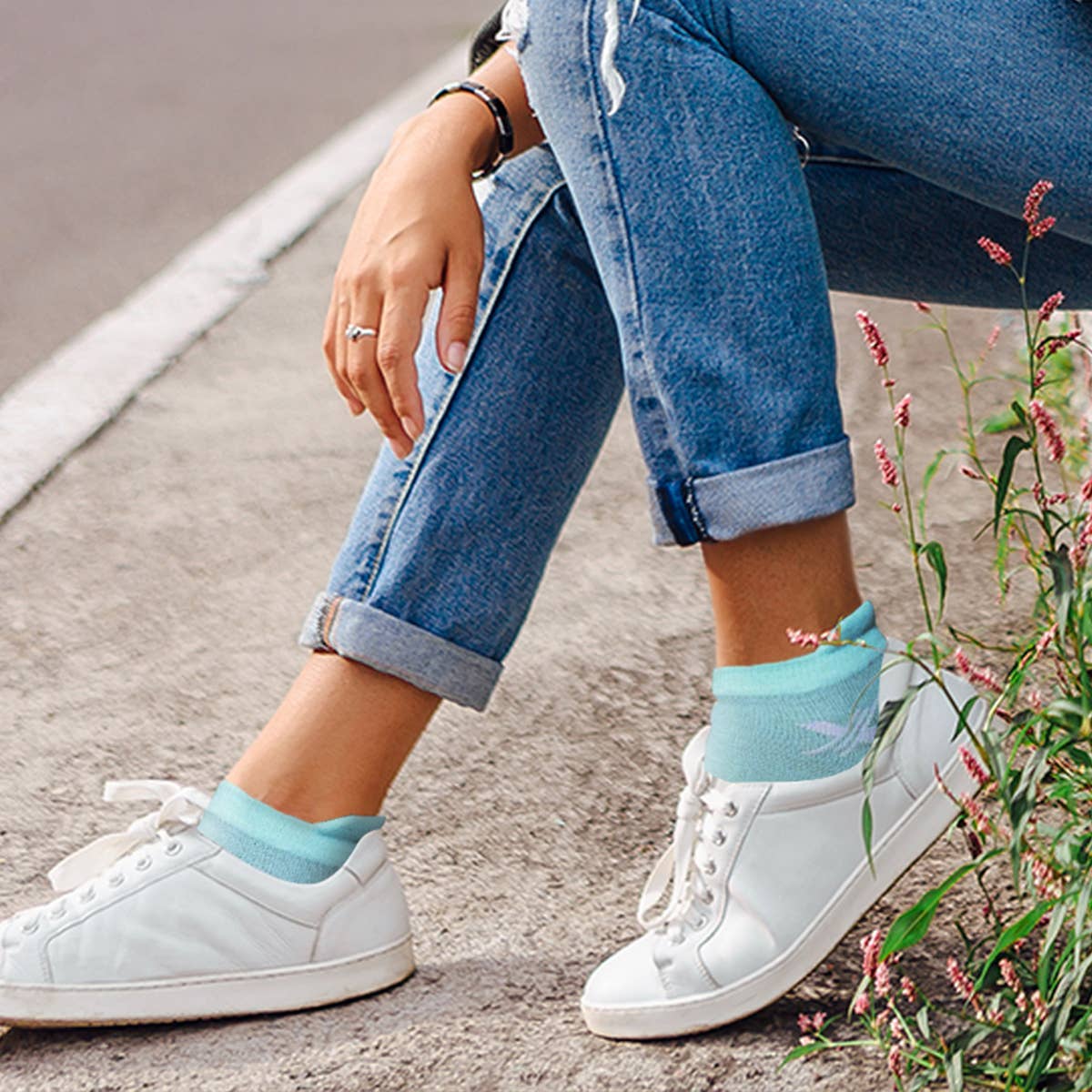 Pastel Copper-Infused Ankle Socks (3-Pairs) Medium