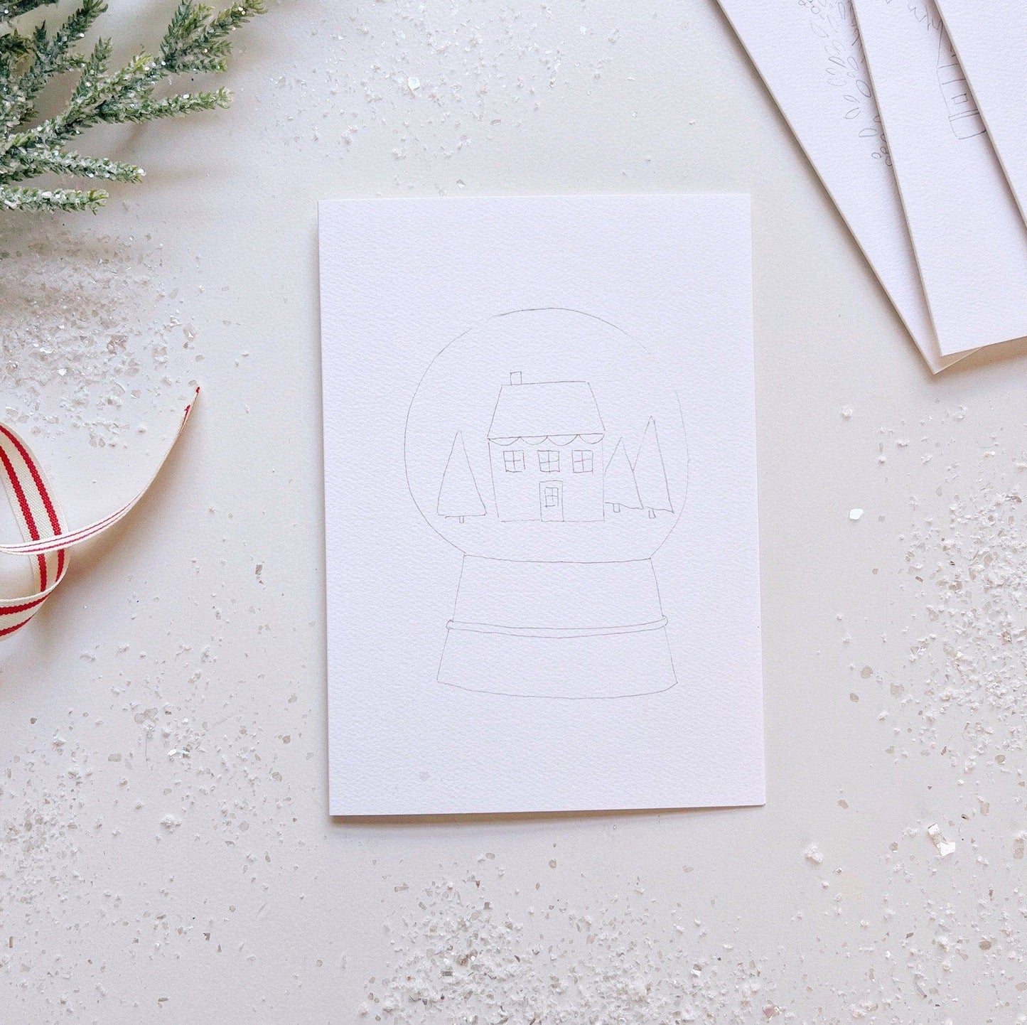 Christmas Cheer Paintable Notecards