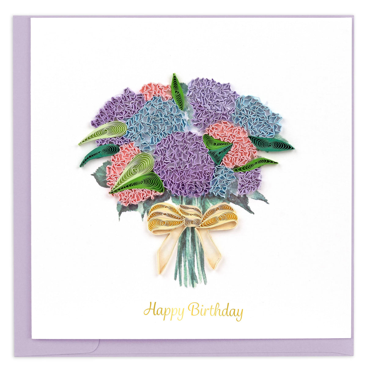 Quilled Hydrangea Bouquet Birthday Card | Floral Card