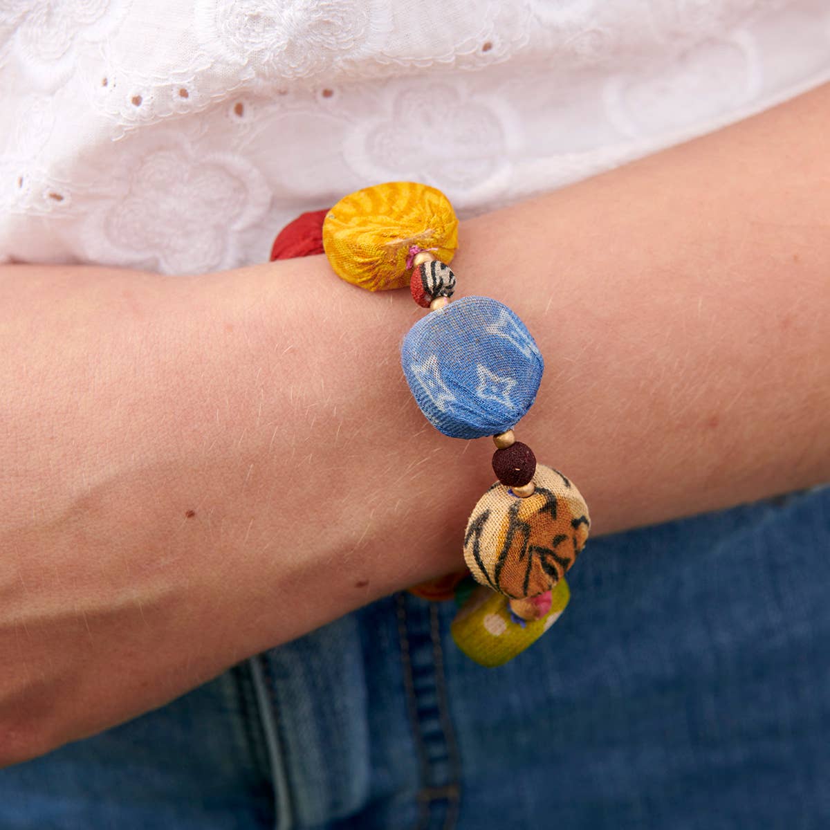 WorldFinds - Kantha Pastille Bracelet