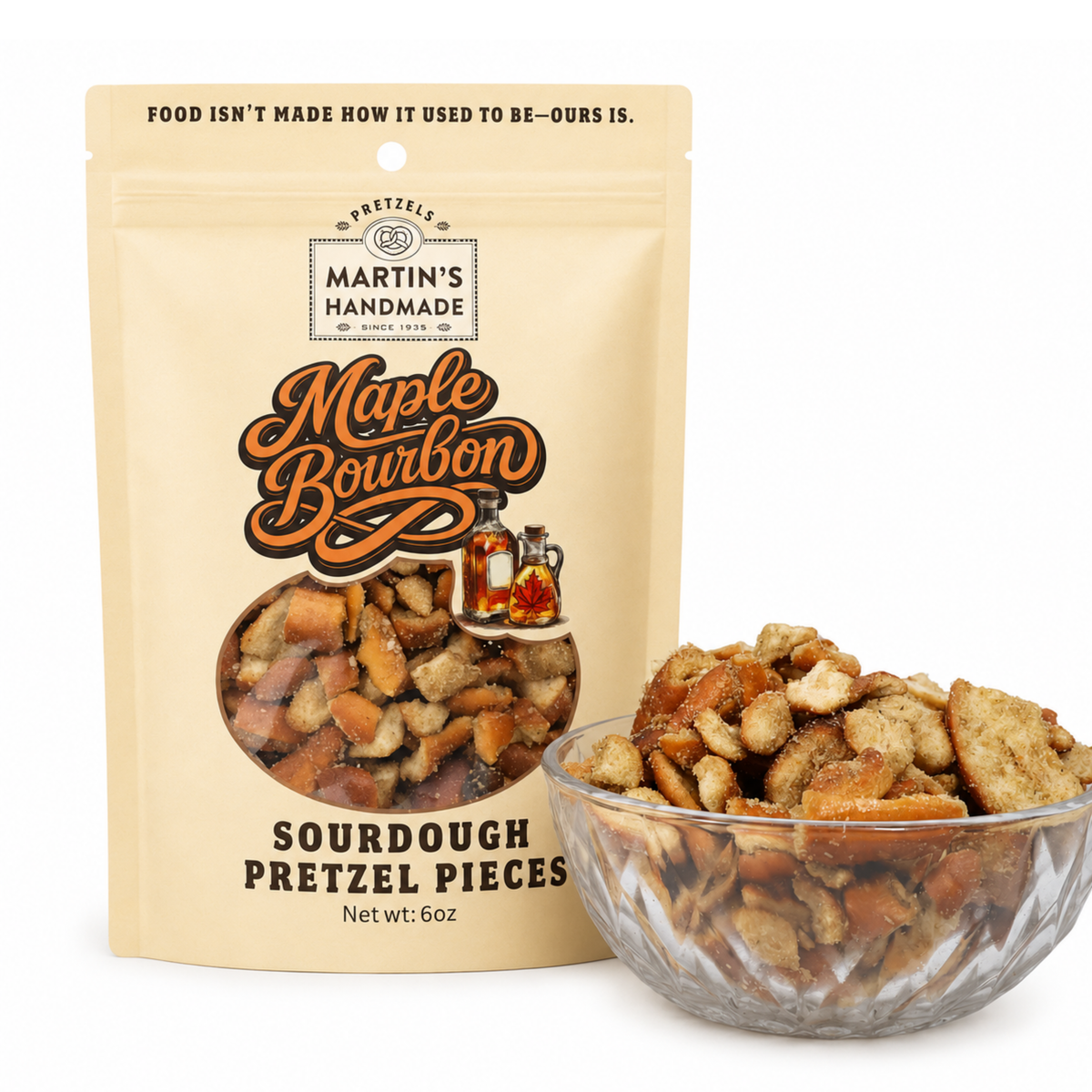 Martins Handmade Pretzels - Maple Bourbon Pretzel Pieces 6oz.