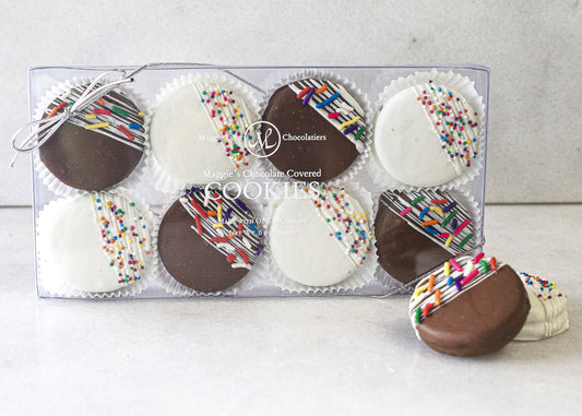 Maggie's Chocolate Covered Cookies - 8pc. Milk and White