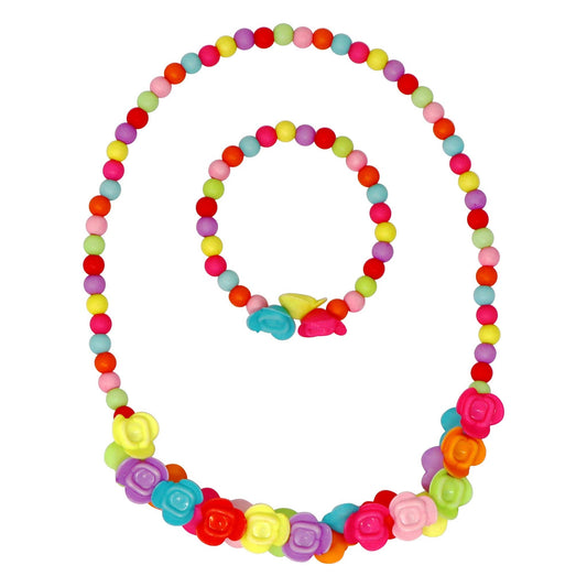 Vibrant Roses Flower Necklace