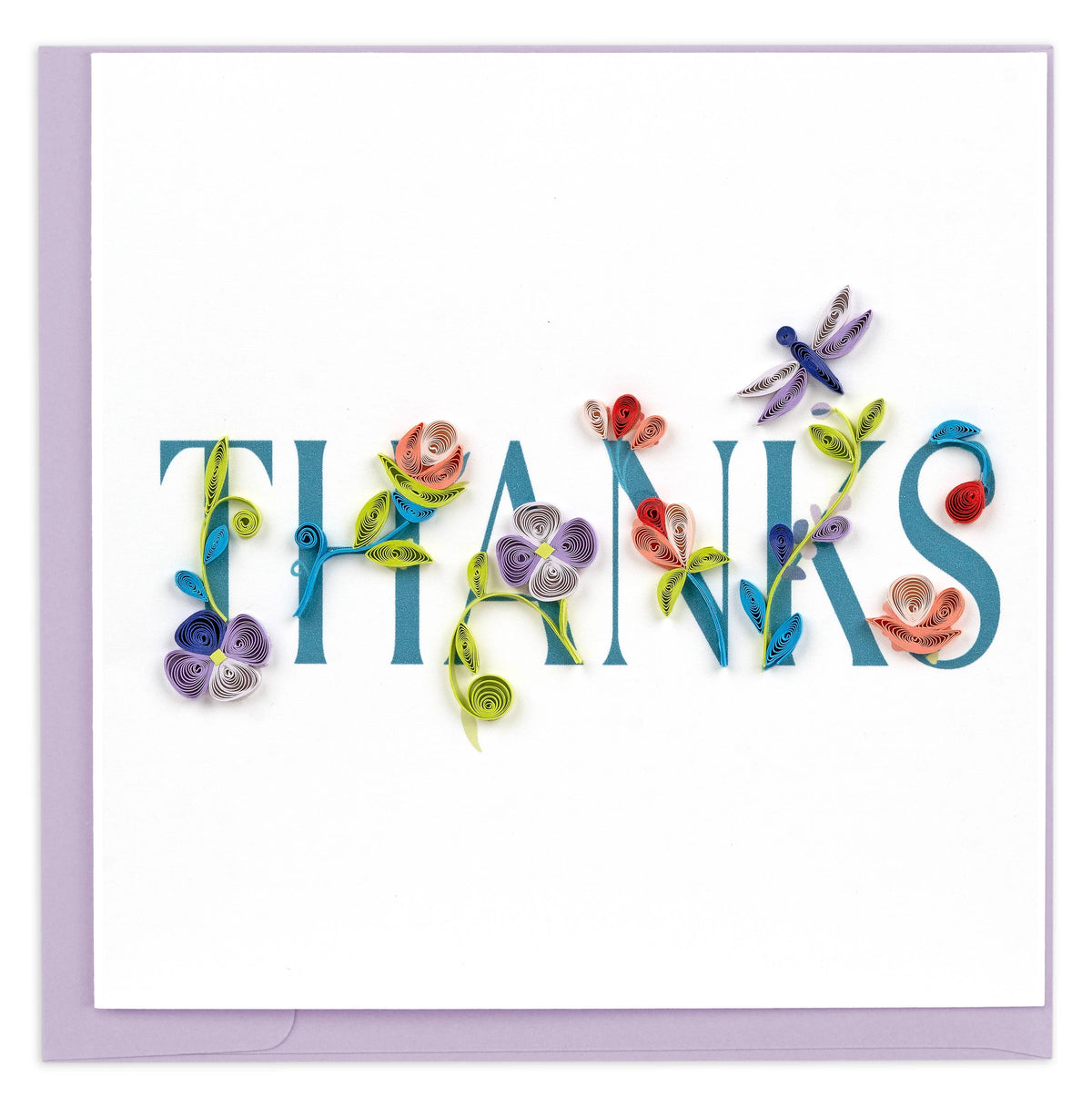 Quilling Card - Quilled Garden THANKS Greeting Card