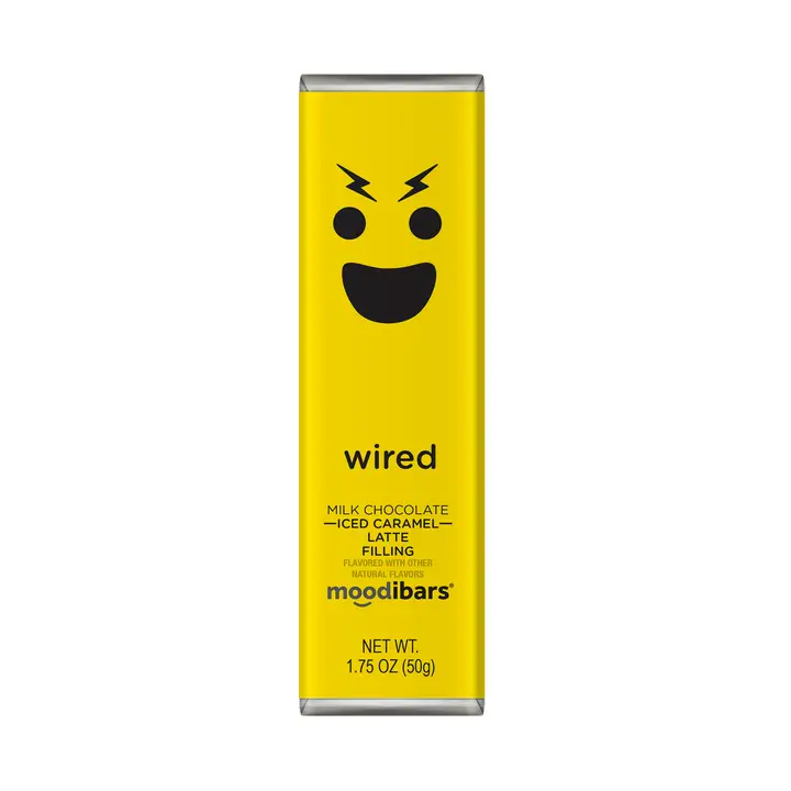 Moodibars WIRED Milk Chocolate Iced Caramel Latte Filled 1.75oz Bar