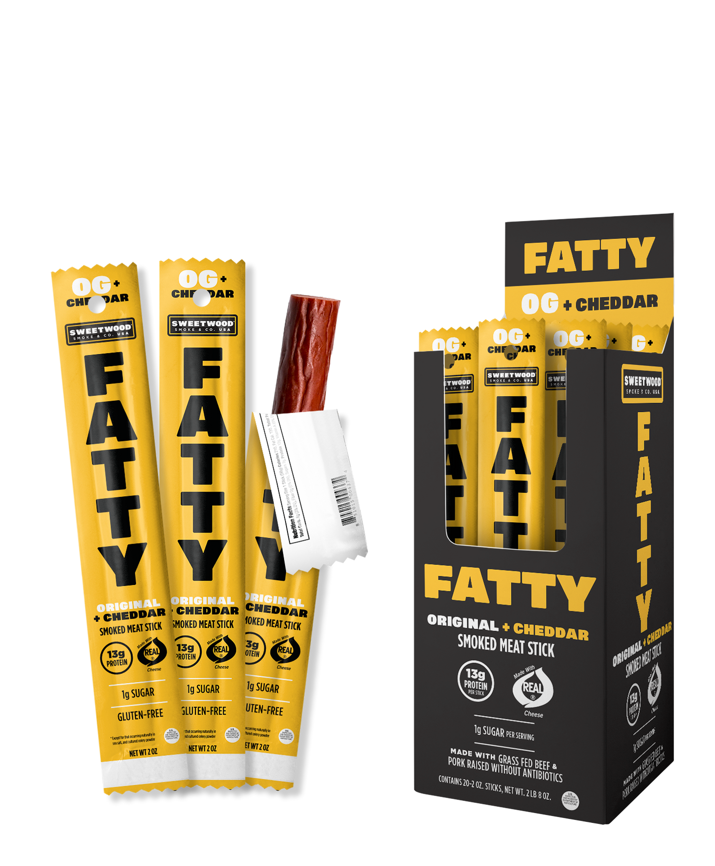 2oz Fatty Meat Stick - OG & Cheddar