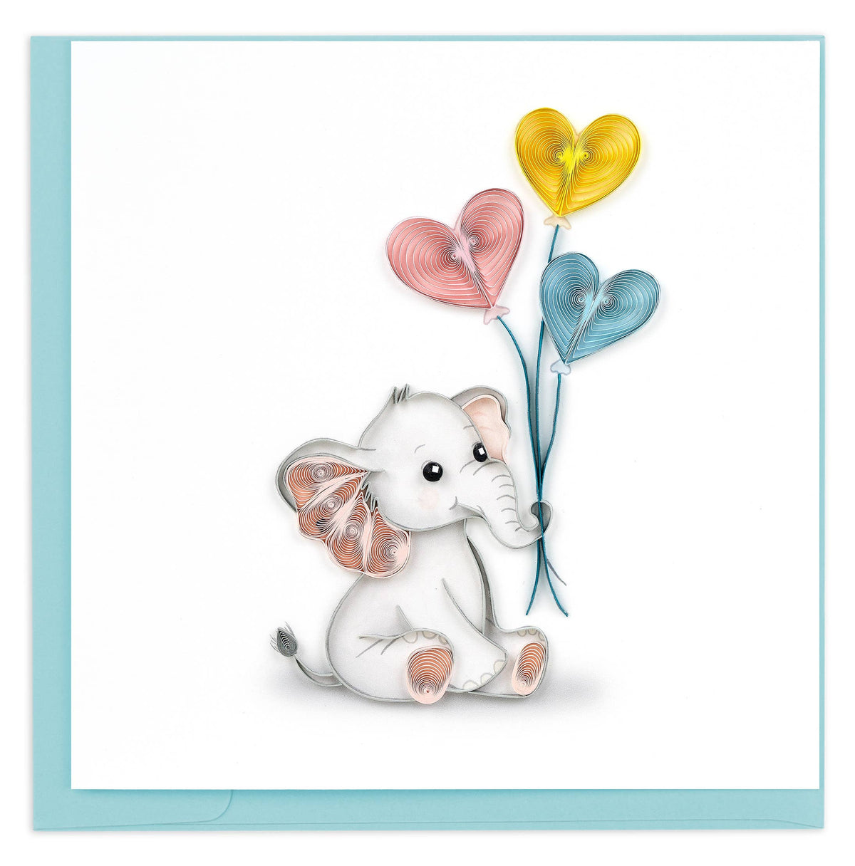 Quilling Card - Quilled Baby Elephant Congrats Greeting Card