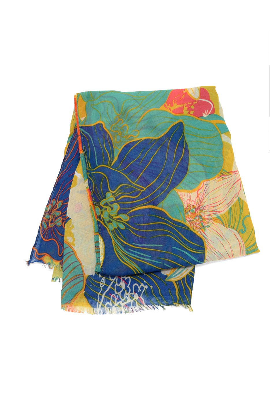 Golden Dispersed Blooms Scarf 180x90