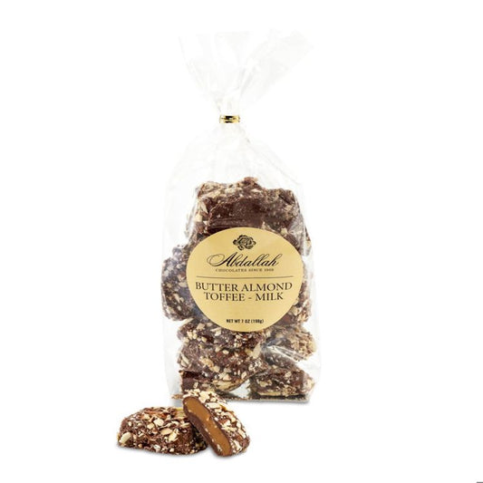 7oz Bag Butter Almond Toffee-Milk Chocolate