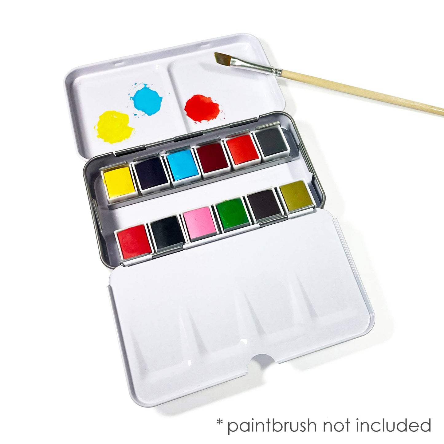 Watercolor Set - Travel-Friendly Metal Palette - 12 Colors |  Watercolors-Metal Palette