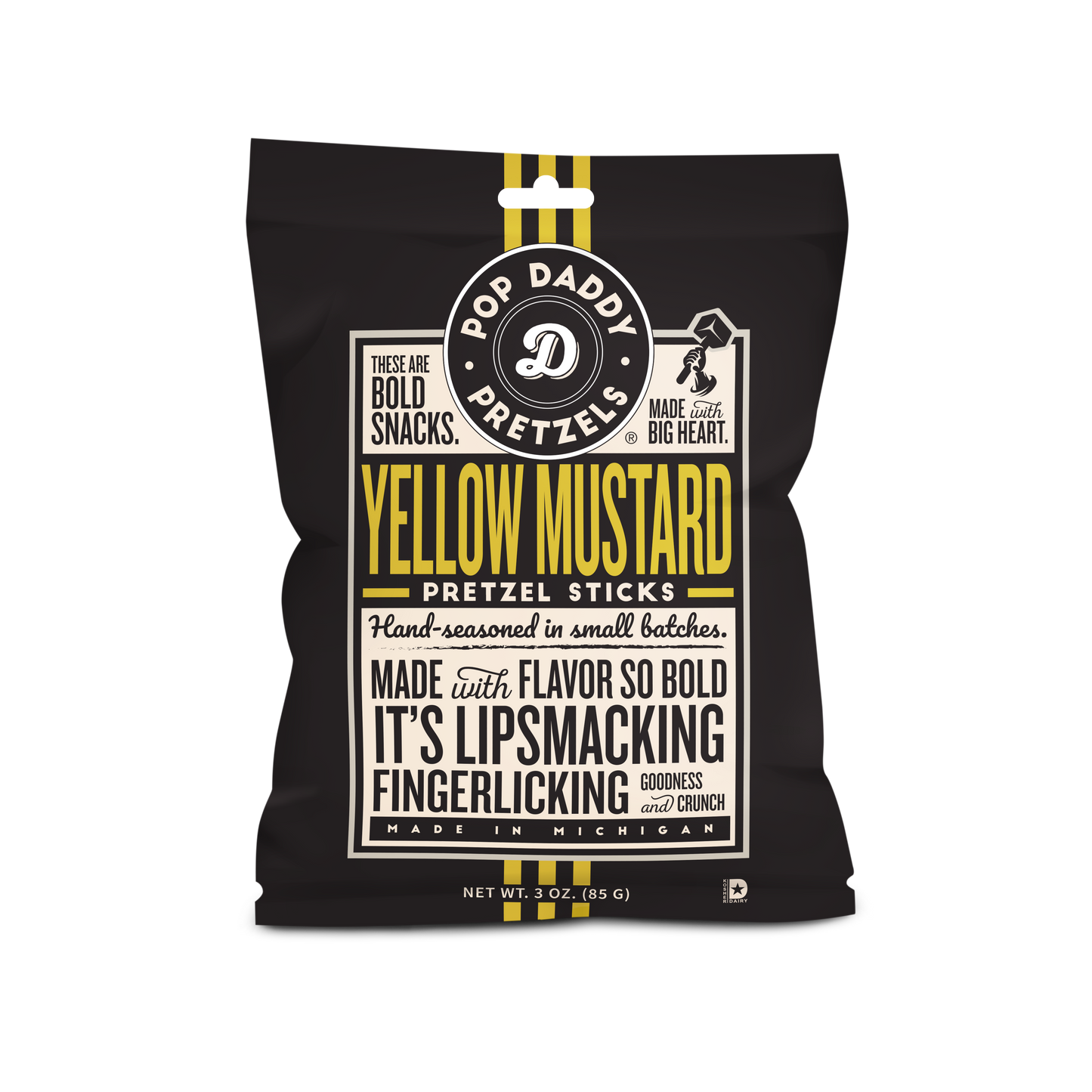 Seasoned Pretzels - 3oz - Yellow Mustard