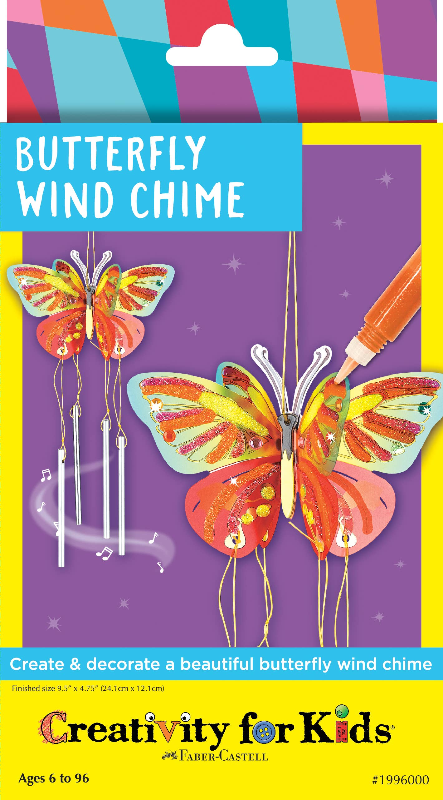 Faber-Castell / Creativity for Kids - Butterfly Wind Chime Mini Kit - DIY Craft Kit for Kids