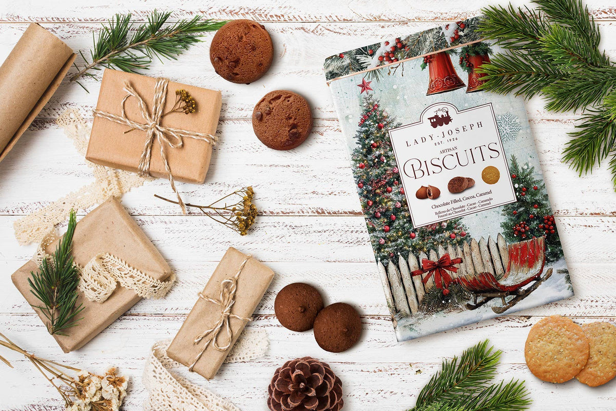 Christmas Biscuits Assortment. Xmas Gift Vegan Tin