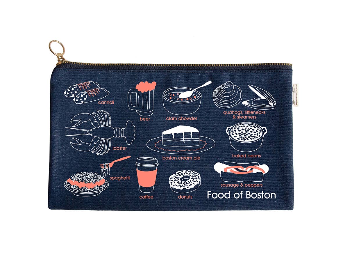Boston Foodie Slim Pouch - Cotton Canvas, USA Made