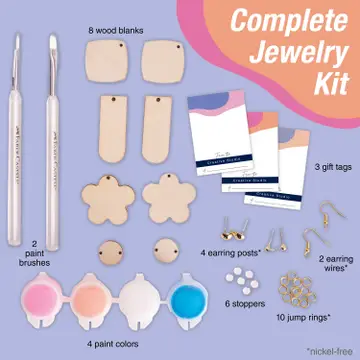 Painted Wood Earrings - Adult Craft Kit