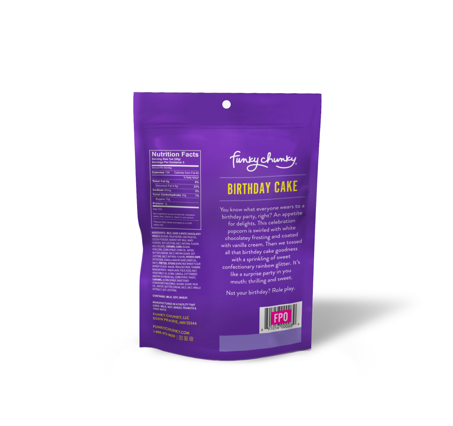 Funky Chunky - Birthday Cake | Caramel Popcorn | 5-ounce Bags