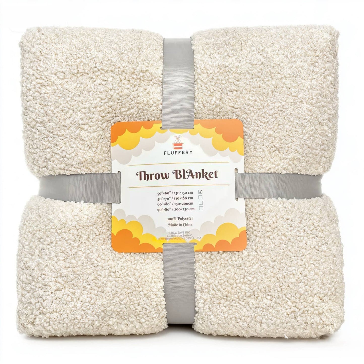 FLUFFERY - Teddy Curly Throw Blanket (2 sizes, 2 colors)