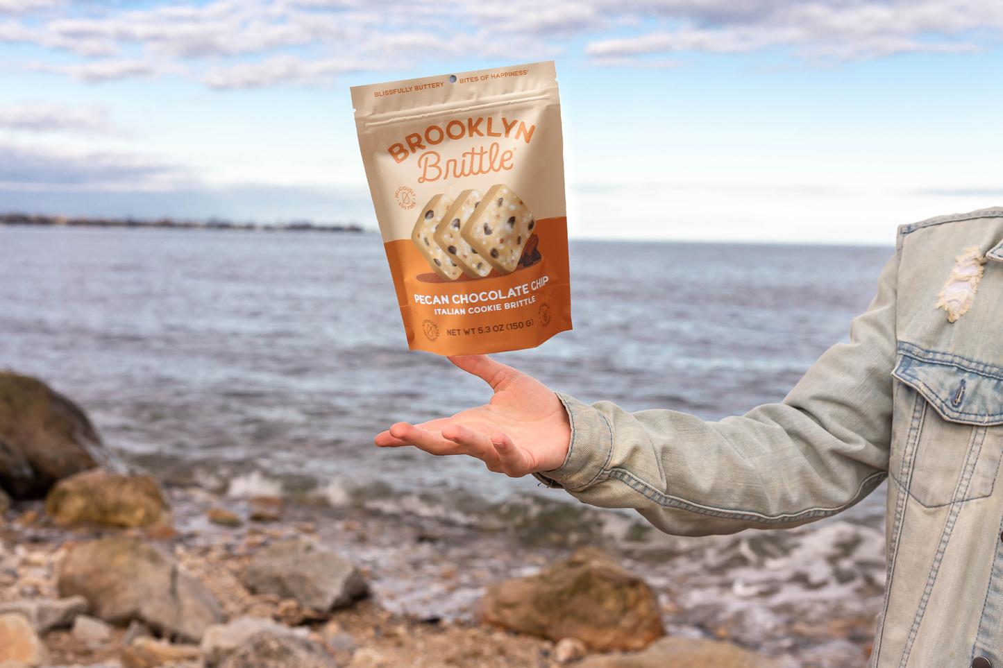 Italian Cookie Brittle – Pecan Chocolate Chip | Pouch Bag