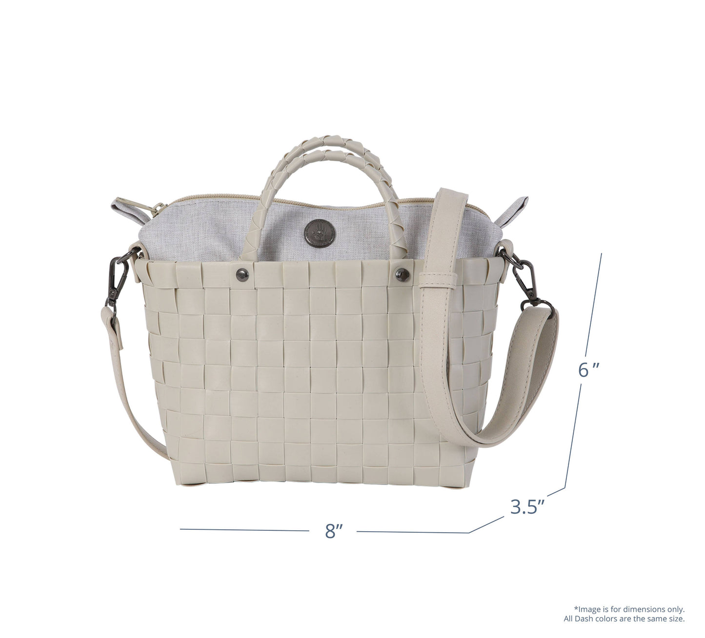 Dash Recycled Handwoven Crossbody Bag - Pale Grey