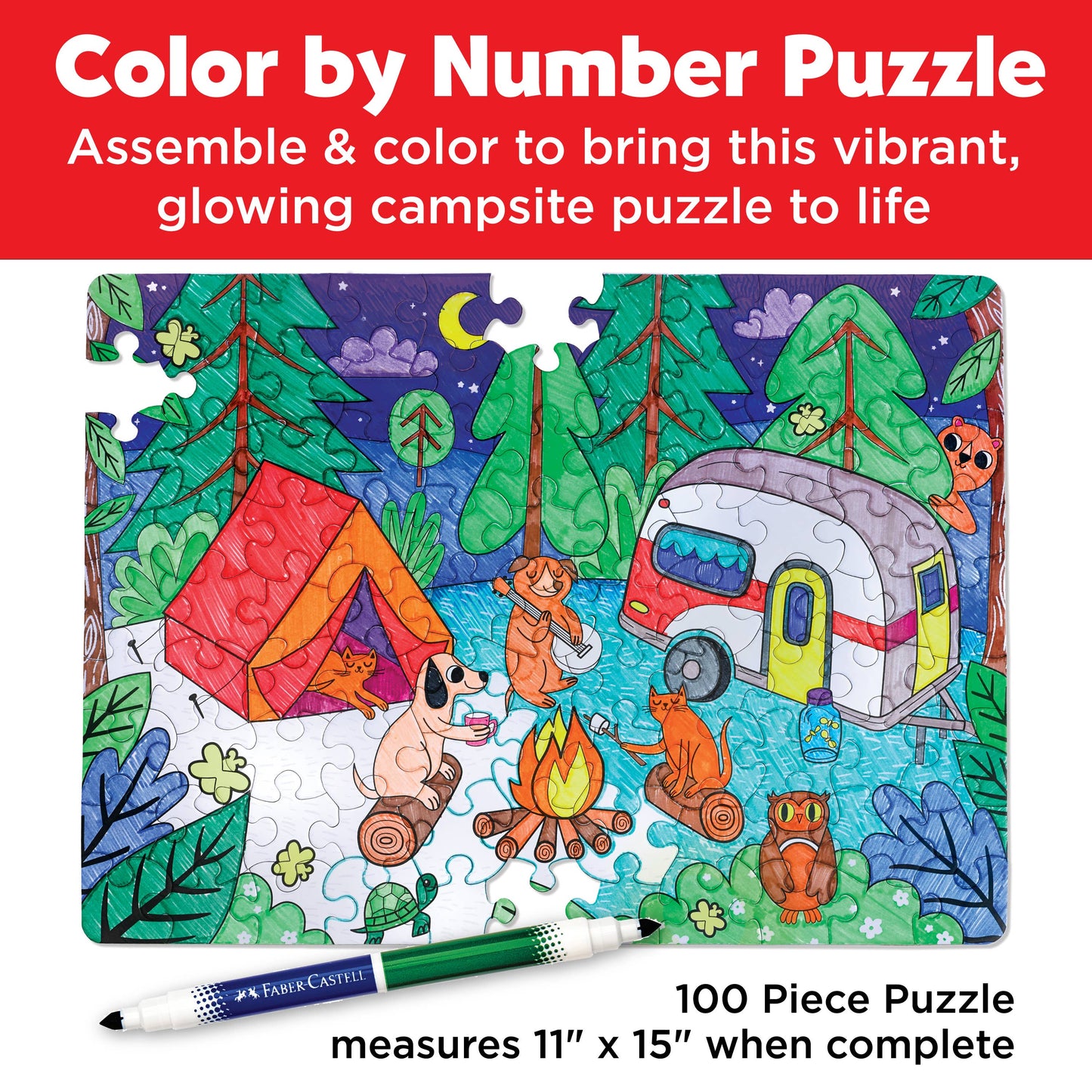 Diy Color By Number Puzzle - Camping Kit For Kits