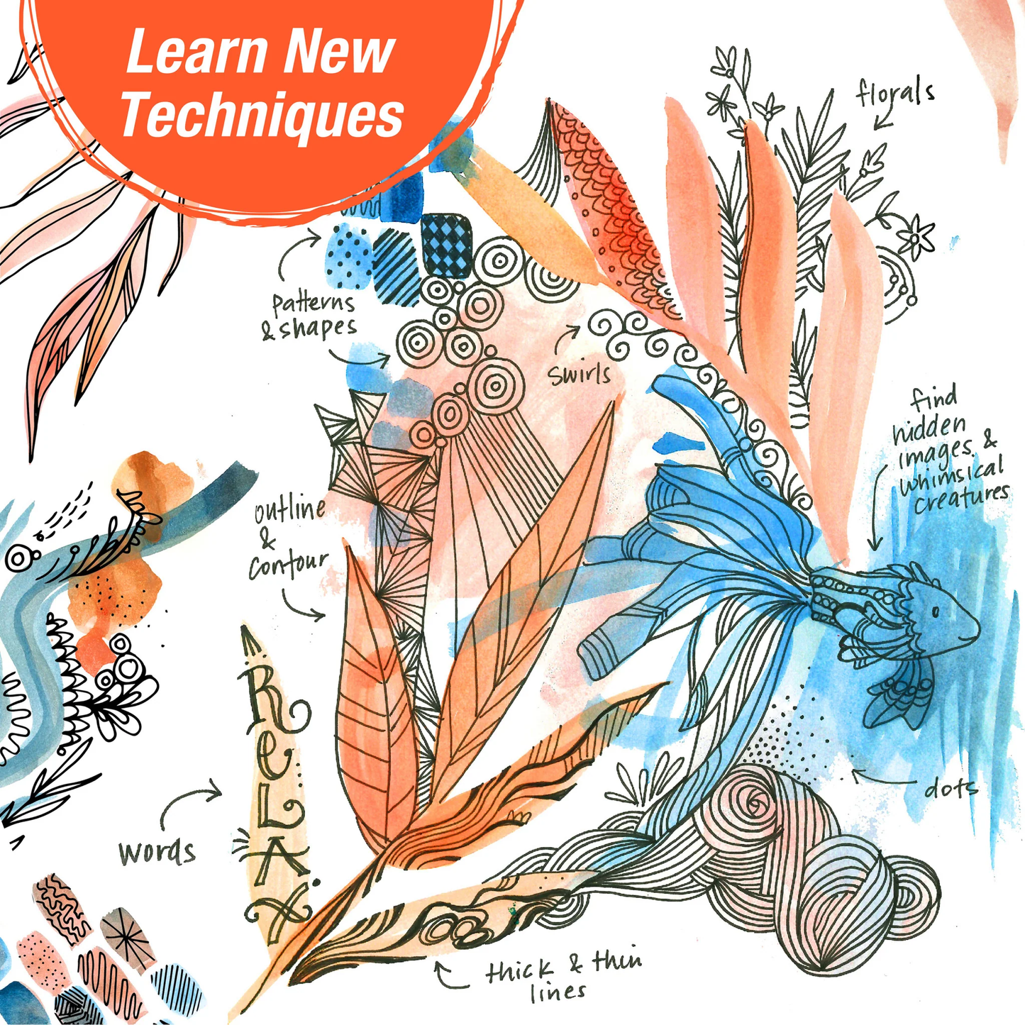 Reverse Coloring and Doodling Book - Neutral Edition