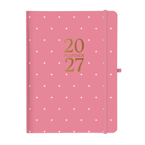 Pink Dots 18-Month Hardbound Planner
