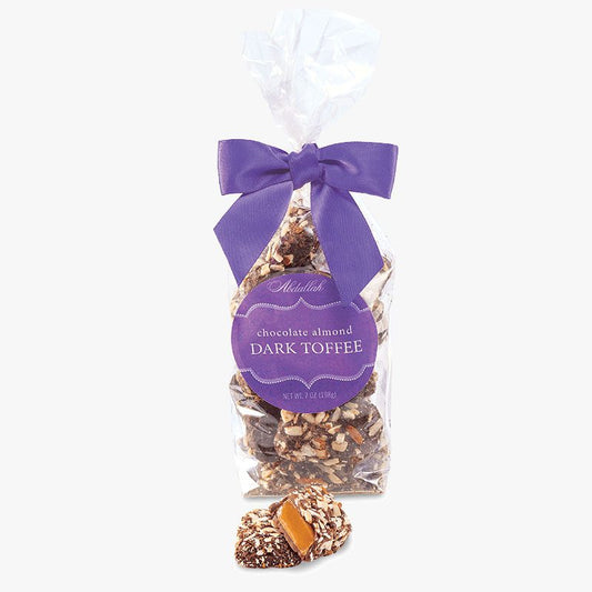 7oz Bag Spring Butter Almond Toffee – Dark Chocolate