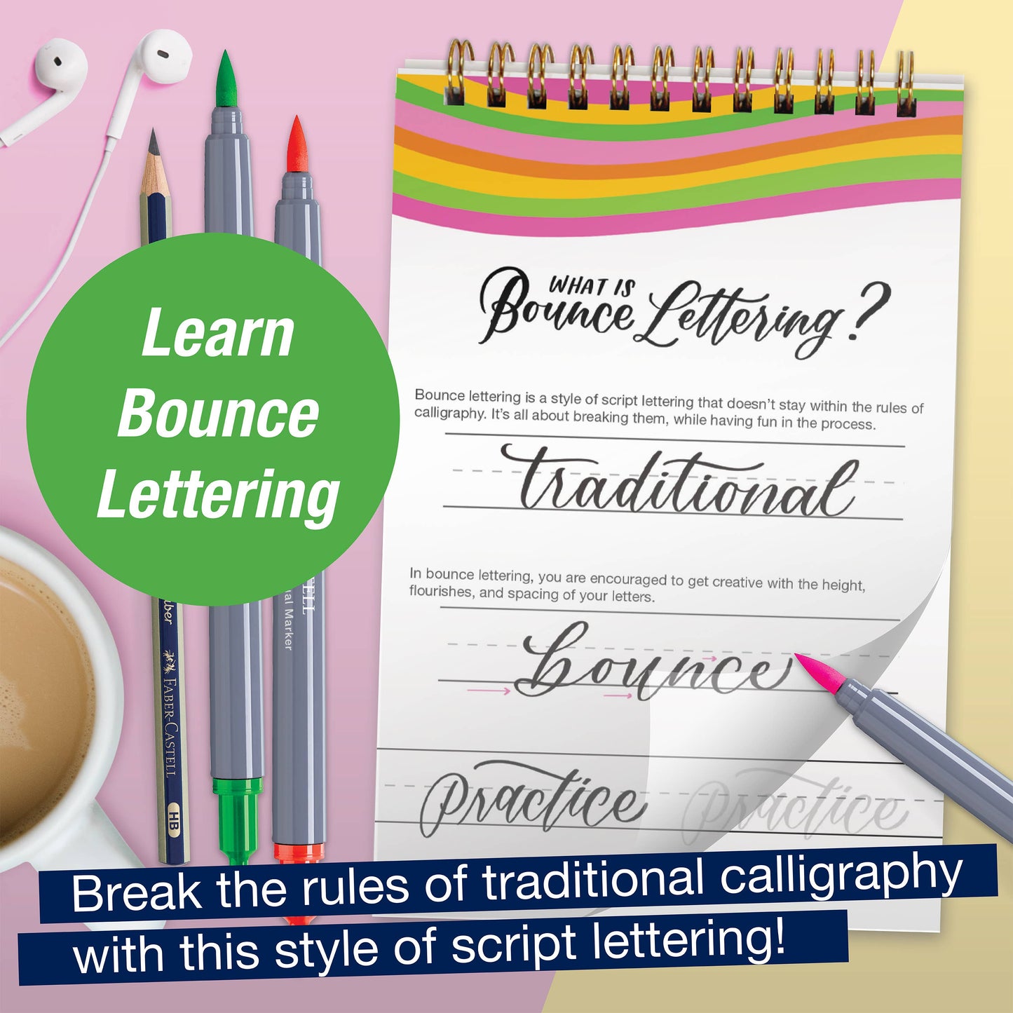 Bounce Lettering DIY Hand Lettering Kit