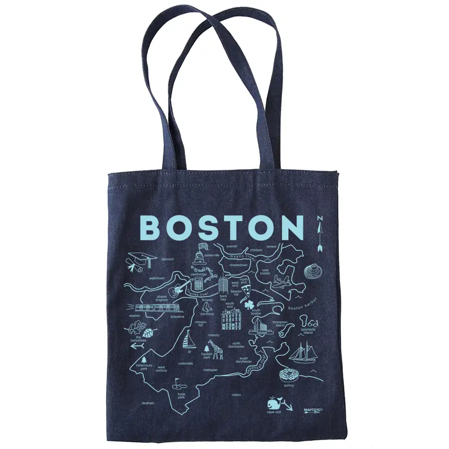 Boston Denim Tote - Cotton Denim, USA Made