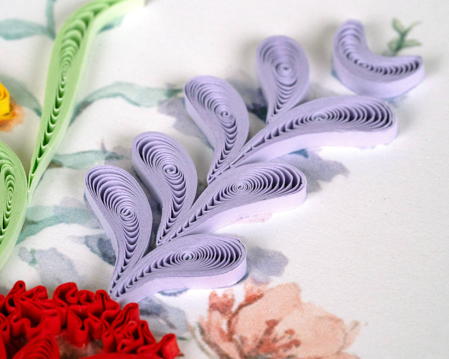 Quilling Card - Quilled Japanese Wildflowers Greeting Card
