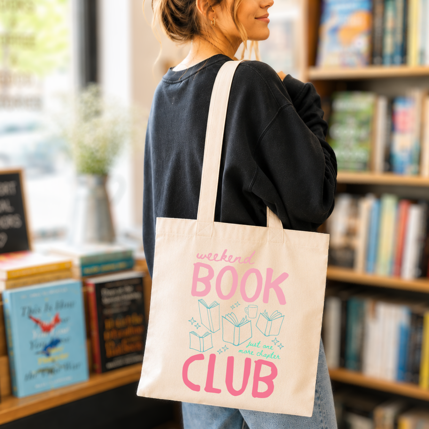 Moonlight Makers - Weekend Book Club - Colorful Tote Bags