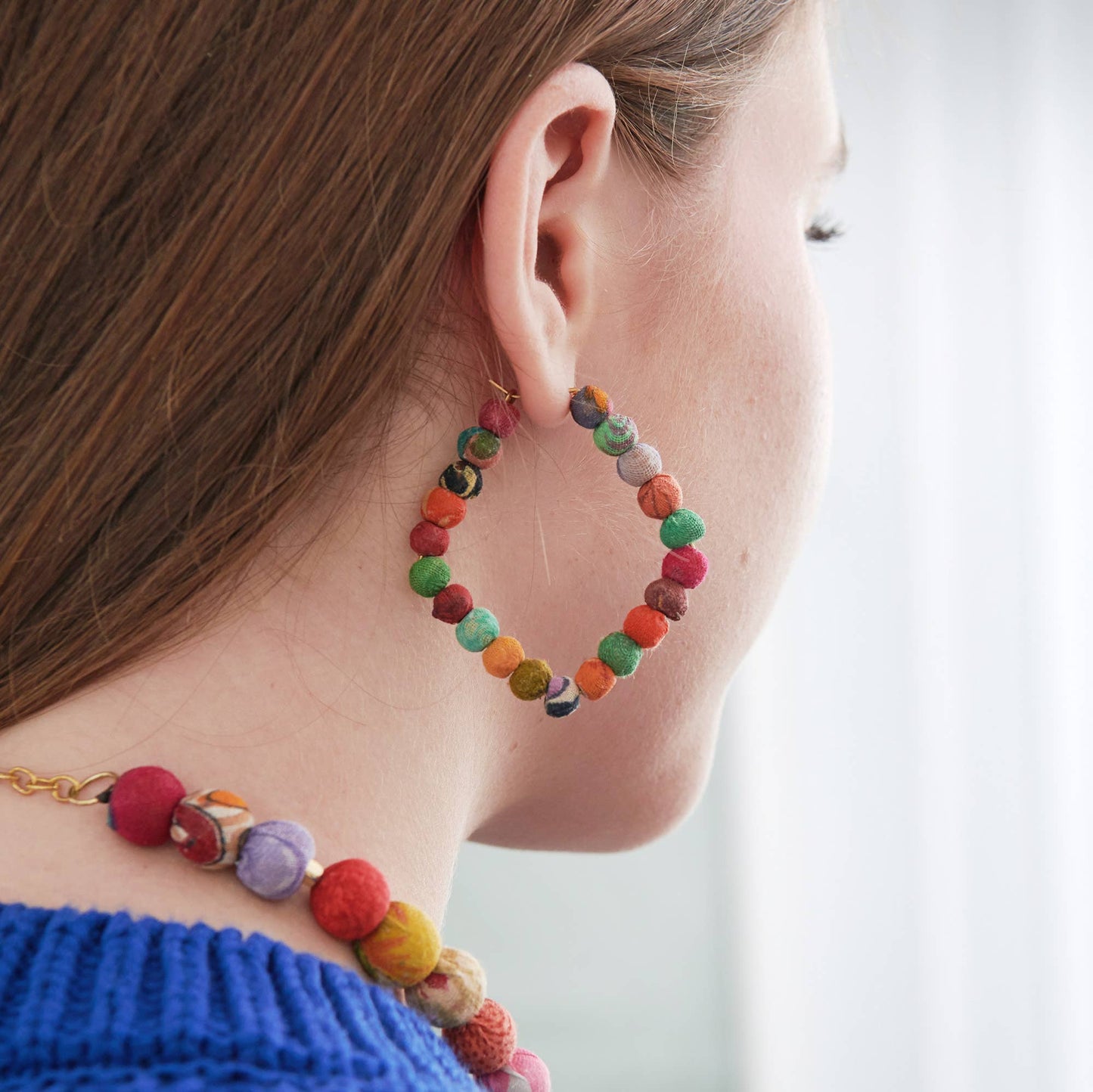 Kantha Diamond Hoops