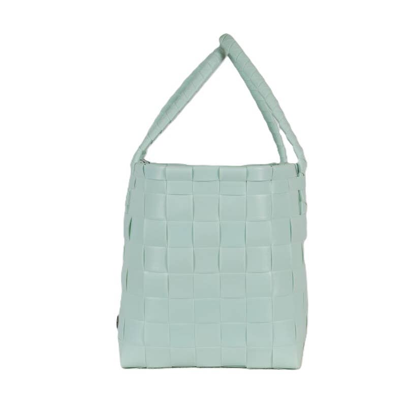 Paris Recycled Handwoven Tote Bag - Soft Mint