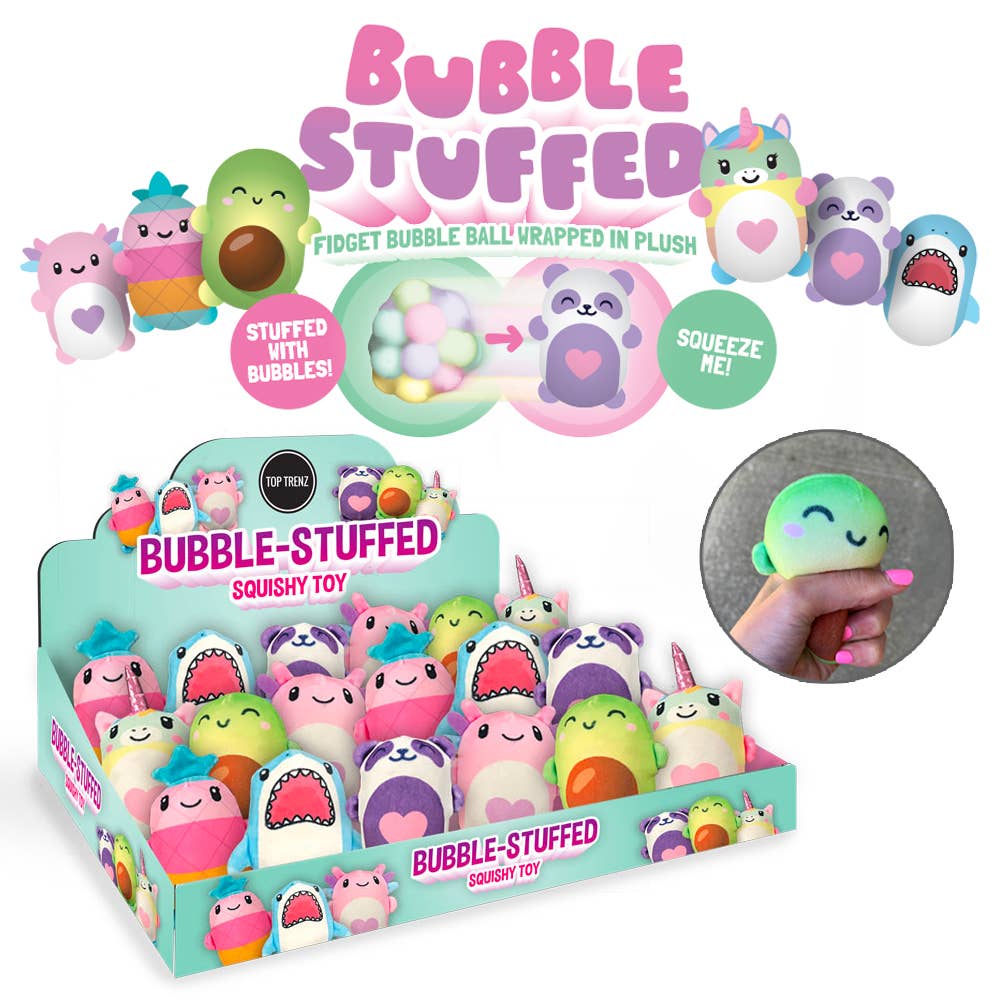 Top Trenz Inc - Bubble Stuffed Squishy Friends Original Plush Wrapped Fidget