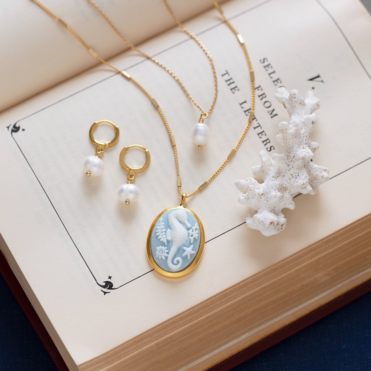 Amano Studio - Seahorse Vintage Cameo Necklace