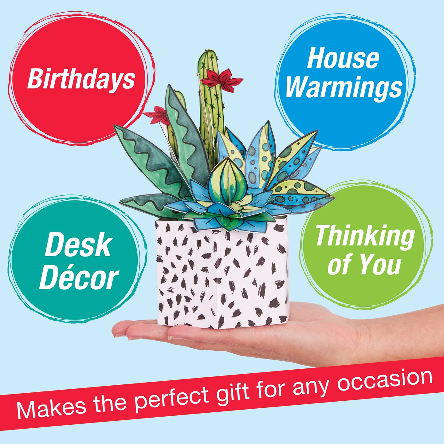 Pop Up Coloring Succulents Bouquet - Adult Coloring Craft