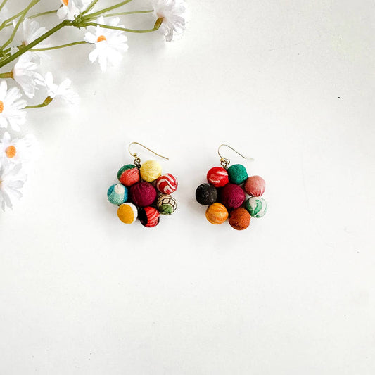 Kantha Blooming Posy Earrings